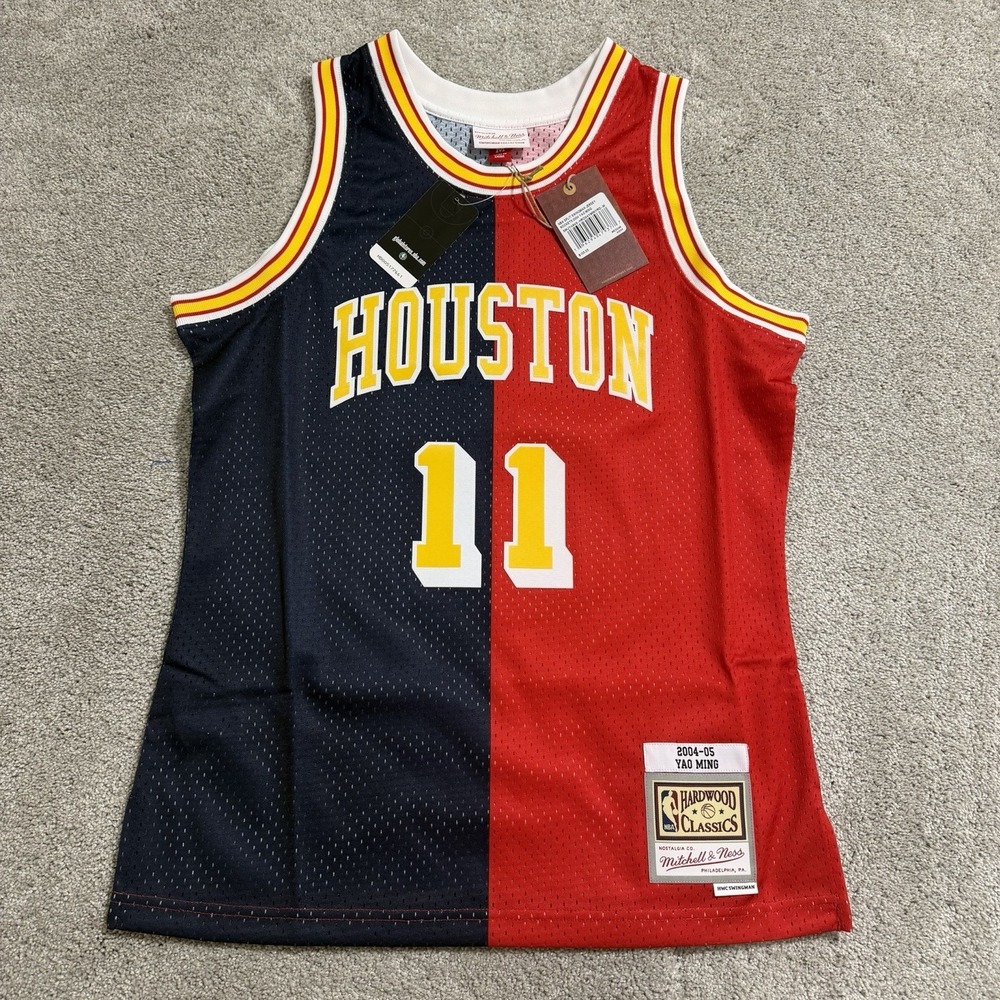 Mitchell & Ness Yao Ming Houston Rockets Split Jersey Mens Sz M 2004-05 Swingman